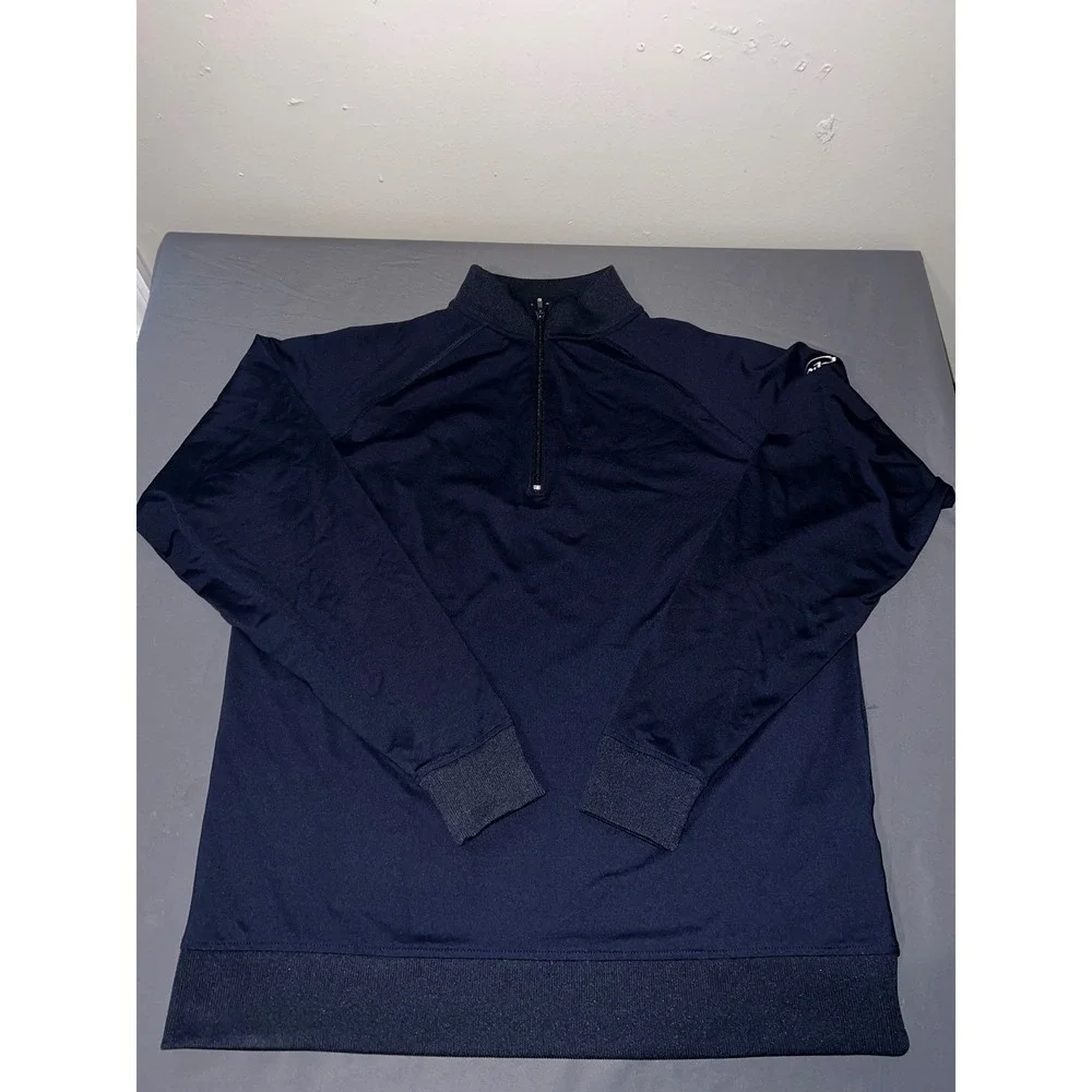 FootJoy Mens Navy Blue Quarter Zip Golf Pullover Lightweight Stretch Jacket L